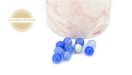 perles agate bleue 10mm