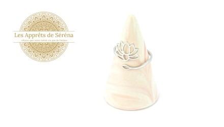 Support bague lotus pour pendentifs en acier 304 argent