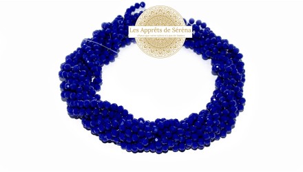 50 Perles abaques à facettes 6x5mm bleu marine