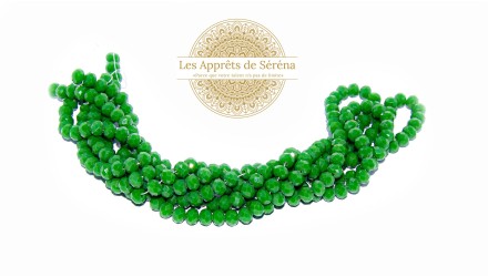 50 Perles abaques à facettes 6x5mm vert avocat