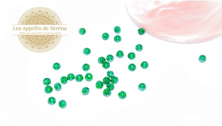 50 Perles abaques à facettes 6mm vert émeraude AB