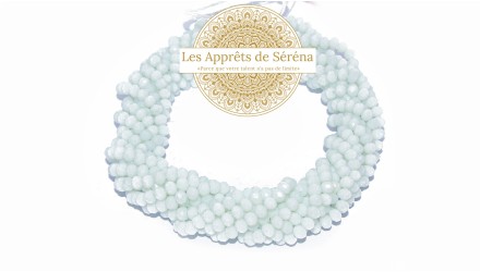 50 Perles abaques à facettes 6x5mm blanche AB