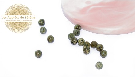 30 Perles 6mm lisses en jaspe africaine