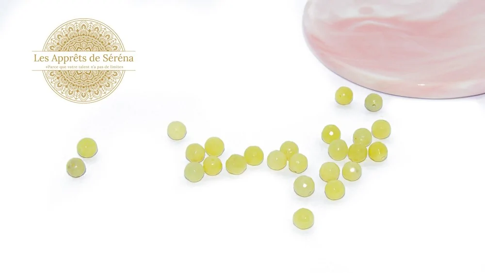 30 Perles 6mm à facettes en jade naturelle verte