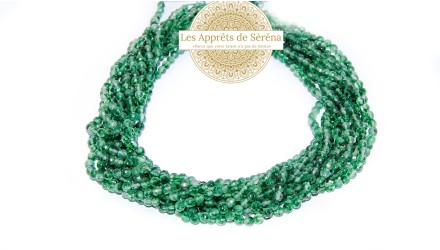 50 Perles lisses 4x2mm en jade naturel teintée vert