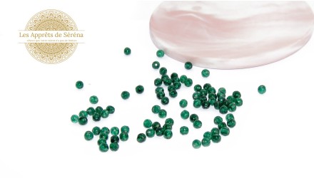 facettes 4x2mm en jade naturelle teintée vert foncé