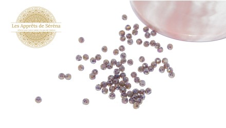 Perles verre rondes à facettes 4mm lavande AB