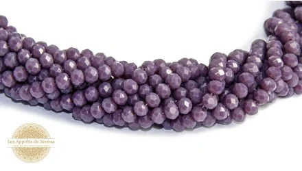 Perles abaques à facettes 3x2mm violettes