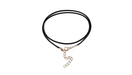 Support collier cordon ciré noir 1.5mm avec fermoir