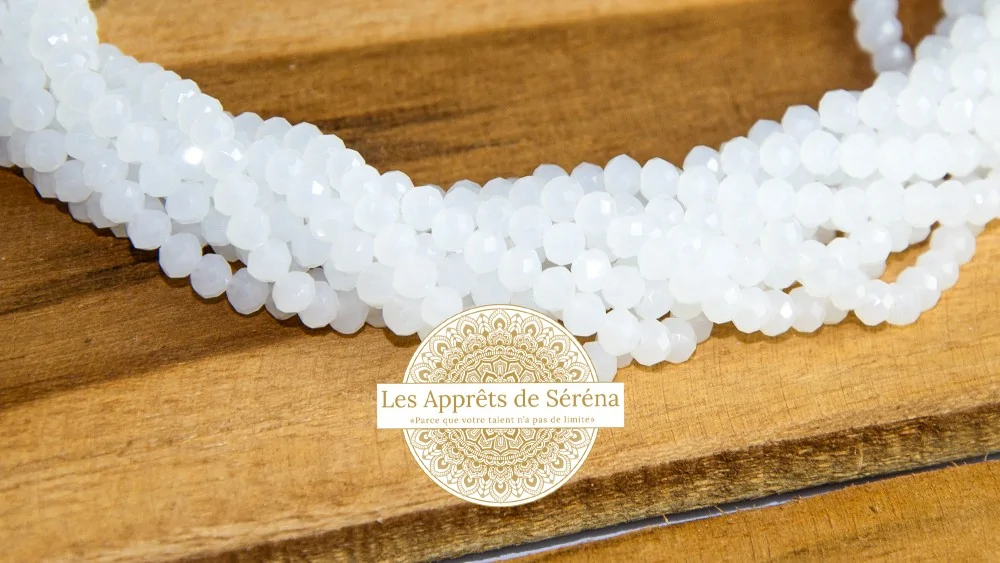 Perles 3mm blanc opale blanches