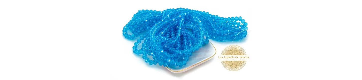 Perles à facettes en verre colorés taille 6 mm - Les apprêts de Séréna